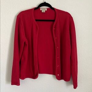 Vintage Eddie Bauer Red Open-Front Cardigan Sweater